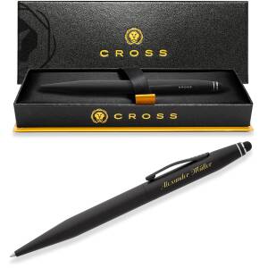 CROSS Kugelschreiber Stylus Pen TECH2 Collection mit persönlicher Laser-Gravur - Farbausführung wählbar - Stylus Pen TECH2 Satin-Schwarz (AT0652-1-CR)
