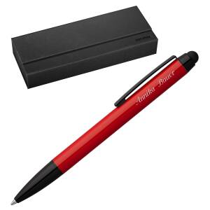 Senator Kugelschreiber Attract Stylus mit Laser-Gravur und Geschenk-Etui - Farbe wählbar - rot