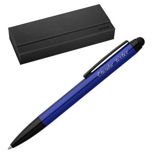 Senator Kugelschreiber Attract Stylus mit Laser-Gravur und Geschenk-Etui - Farbe wählbar - blau