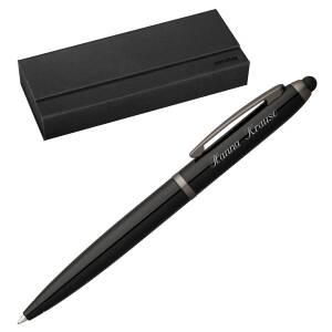 Senator Kugelschreiber Nautic Touch Pad Pen mit Laser-Gravur und Geschenk-Etui - Farbe wählbar - - schwarz
