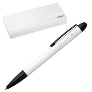 Senator Kugelschreiber Attract Stylus mit Laser-Gravur und Geschenk-Etui - Farbe wählbar - weiß
