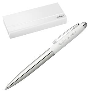 Senator Kugelschreiber Nautic mit Laser-Gravur und Geschenk-Etui - Farbe wählbar - - weiß