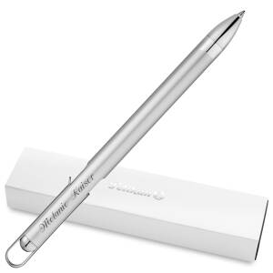 Pelikan Kugelschreiber VIO mit persönlicher Laser-Gravur aus Aluminium - Farbe wählbar - Silber