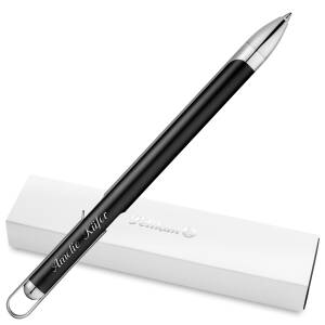 Pelikan Kugelschreiber VIO mit persönlicher Laser-Gravur aus Aluminium - Farbe wählbar - Schwarz