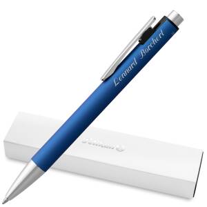 Pelikan Kugelschreiber SNAP mit Laser-Gravur Aluminium - Farbe wählbar - blau matt