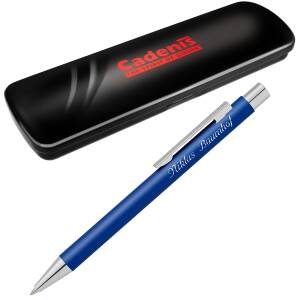 Cadenis Metall Kugelschreiber STRAIGHT SI mit persönlicher Hochglanz-Gravur - Farbe wählbar - Blau