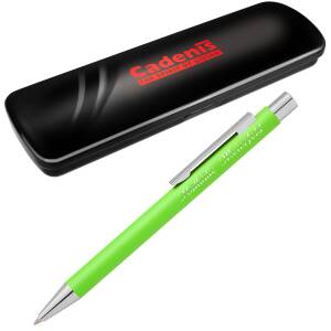Cadenis Metall Kugelschreiber STRAIGHT SI mit persönlicher Hochglanz-Gravur - Farbe wählbar - Froschgrün