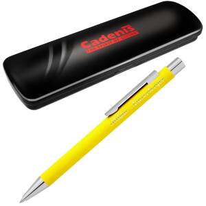 Cadenis Metall Kugelschreiber STRAIGHT SI mit persönlicher Hochglanz-Gravur - Farbe wählbar - Gelb