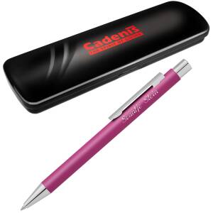 Cadenis Metall Kugelschreiber STRAIGHT SI mit persönlicher Hochglanz-Gravur - Farbe wählbar - Magenta