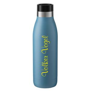 Emsa Thermosflasche Bludrop farbig personalisiert mit Namen Edelstahl Trinkflasche doppelwandig isoliert auslaufsicher - Größe und Farbe wählbar: - Aqua-Blau