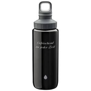 Emsa Trinkflasche Drink2Go Light Steel 600 ml Adult mit Laser-Gravur Schraubverschluss Edelstahl auslaufsicher - Drop Grey