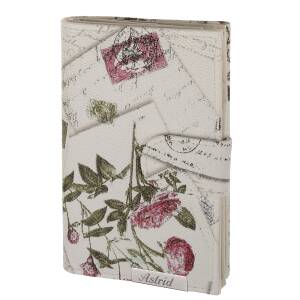 Cadenis Damen-Geldbörse Vintage Rose mit Laser-Gravur hoch 15 x 9,5 cm - Farbe wählbar: - weiß