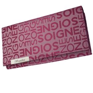 Cadenis Damen Geldbörse Geldbeutel mit persönlicher Laser-Gravur Querformat 19x9,5cm Farbe wählbar - pink