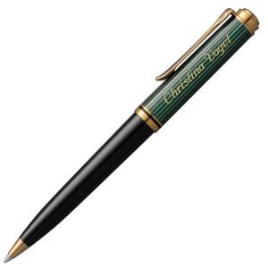 Pelikan Drehkugelschreiber Souverän mit Namen farbig personalisiert - Farbe wählbar: - K 800 Grün
