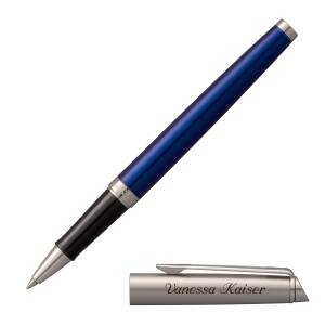 WATERMAN Tintenroller HEMISPHERE Essential Collection mit persönlicher Laser-Gravur - Farbe und Etui wählbar - Stainless Steel & Blue 2146618