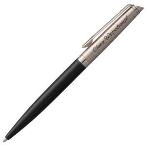 WATERMAN Kugelschreiber HEMISPHERE ESSENTIAL Collection mit persönlicher Laser-Gravur - Farbe und Etui wählbar - Stainless Steel & Black 2146586