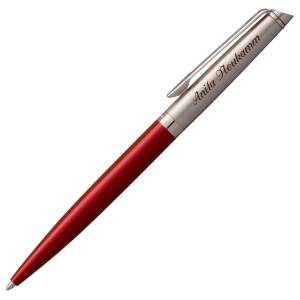 WATERMAN Kugelschreiber HEMISPHERE ESSENTIAL Collection mit persönlicher Laser-Gravur - Farbe und Etui wählbar - Stainless Steel & Red 2146626