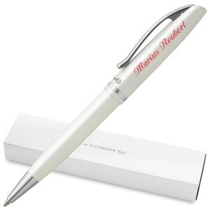 Pelikan Kugelschreiber JAZZ ELEGANCE personalisiert mit Ihrem Namen - Farbe wählbar - Weiß Metallic