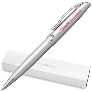 Pelikan Kugelschreiber JAZZ ELEGANCE personalisiert mit Ihrem Namen - Farbe wählbar - Silber Metallic