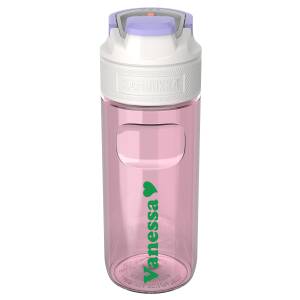 Kambukka Trinkflasche Elton 500ml farbig personalisiert mit Namen | 3 in 1 Snapclean®-Deckel | Sportflasche aus Tritan BPA-frei auslaufsicher - Barely Blush
