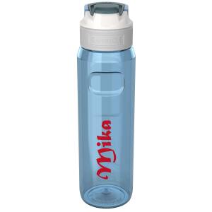 Kambukka Trinkflasche Elton 1 Liter farbig personalisiert mit Namen | 3 in 1 Snapclean®-Deckel | Sportflasche aus Tritan BPA-frei auslaufsicher - Niagara Blue