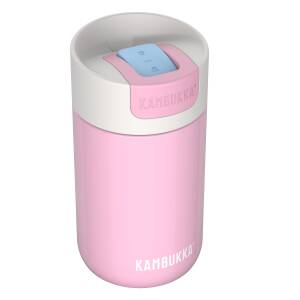 Kambukka Thermobecher Olympus 300ml personalisiert mit Rund-Gravur | Switch-Deckel Snapclean® auslaufsicher | Kaffee- und Tee-Becher to go aus Edelstahl isoliert - Pink Kiss