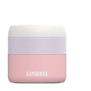 Kambukka Thermobehälter für Essen Bora personalisiert mit Rund-Gravur | Edelstahl doppelwandig isoliert | auslaufsicher BPA-frei | Warmhaltebehälter für Speisen - Baby Pink / 400ml