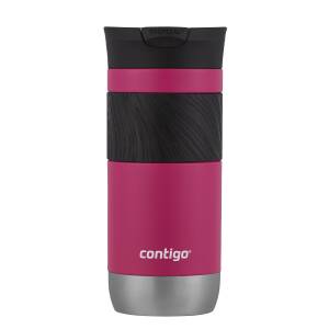 Contigo Thermobecher Byron 470ml personalisiert mit Rund-Gravur Silikon-Manschette Snapseal-Verschluss auslaufsicher | BPA frei | Kaffee- und Teebecher to go aus Edelstahl isoliert - Dragnfruit